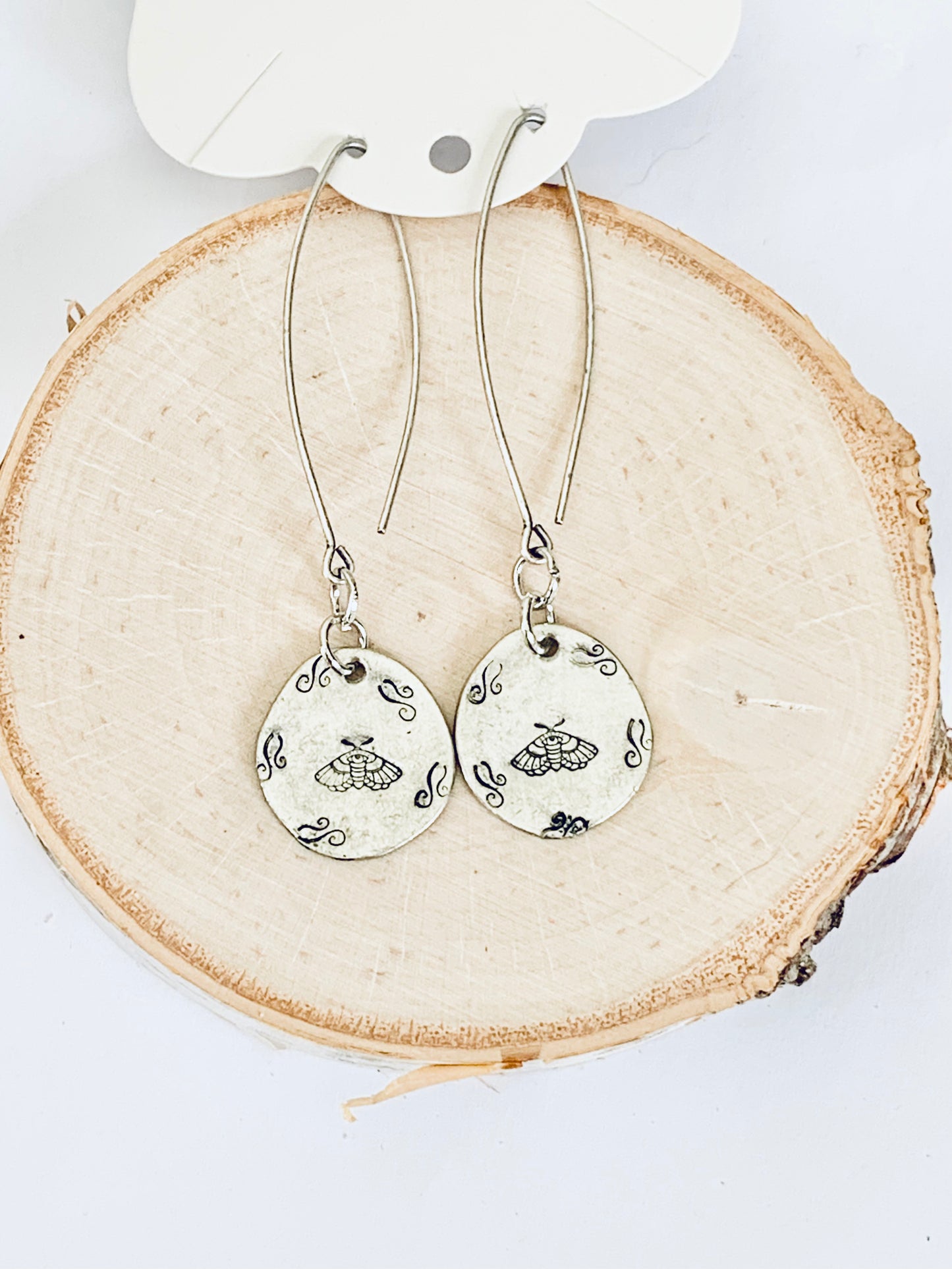 Moth Earrings - Pewter