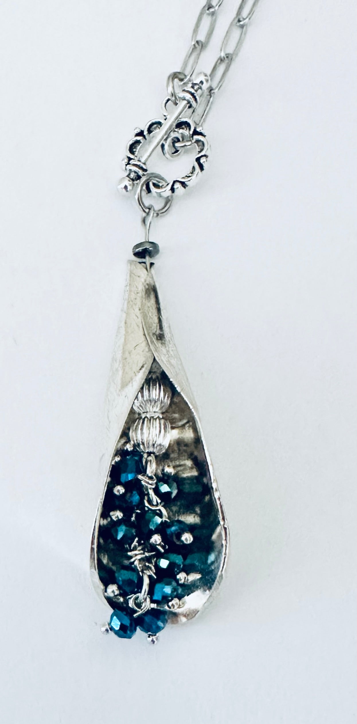 Calla Lily Necklace, Pendant from Vintage Silver Spoon