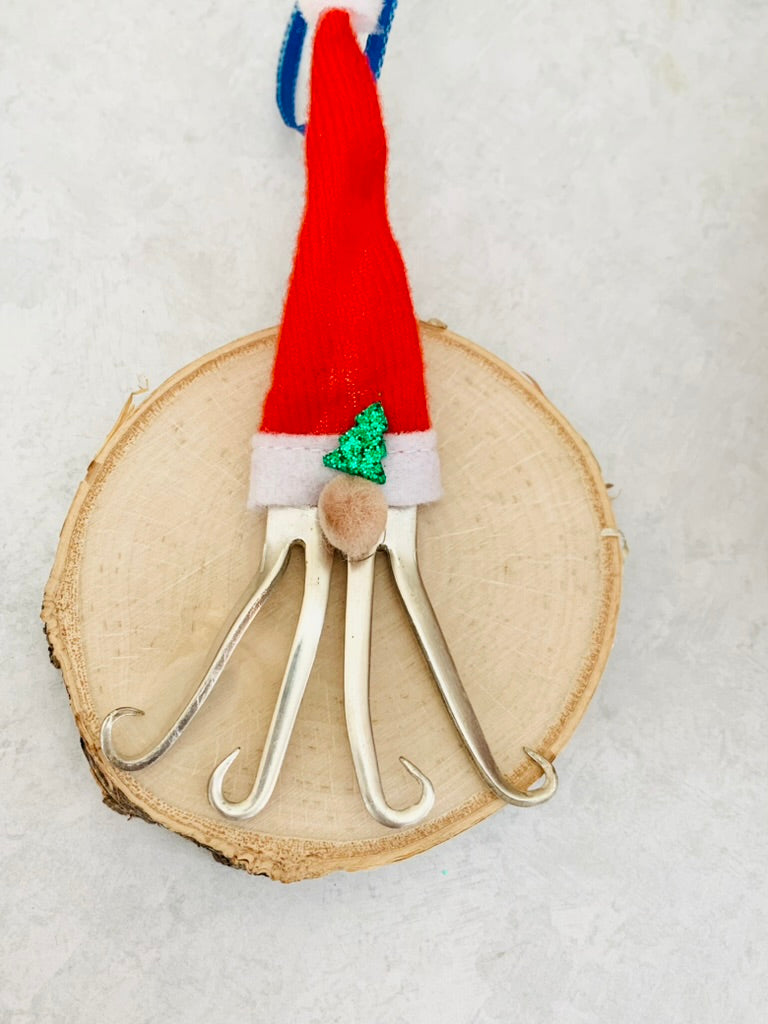 Gnome Ornaments, Made from Vintage Silver Plated Forks