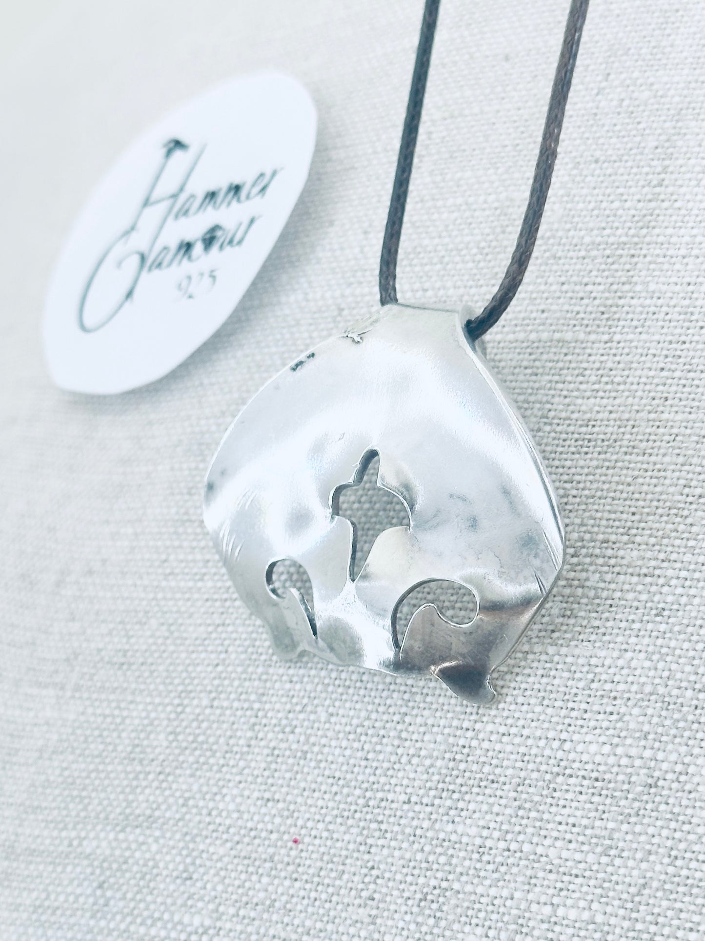 Silverware Necklace, Pie Server, Vintage Silver Plated Specialty Necklace