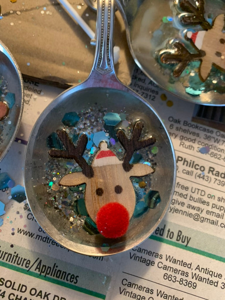 Spoon Bowl Ornaments, Reindeer