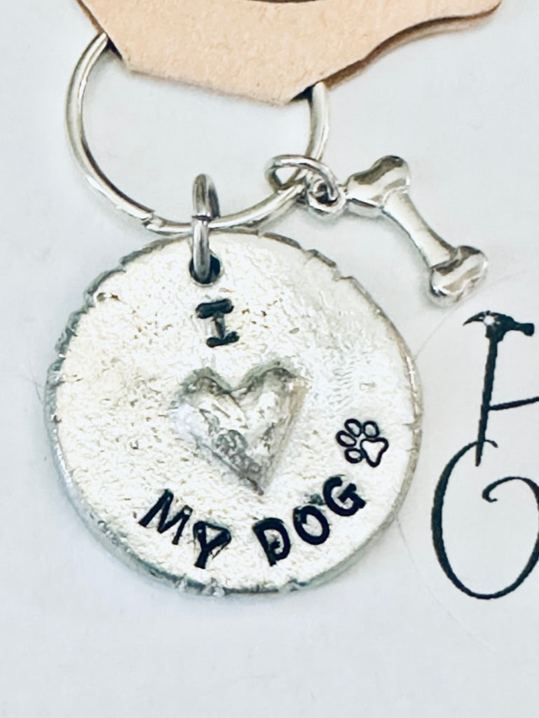 Pewter Heart Keychains, Dogs