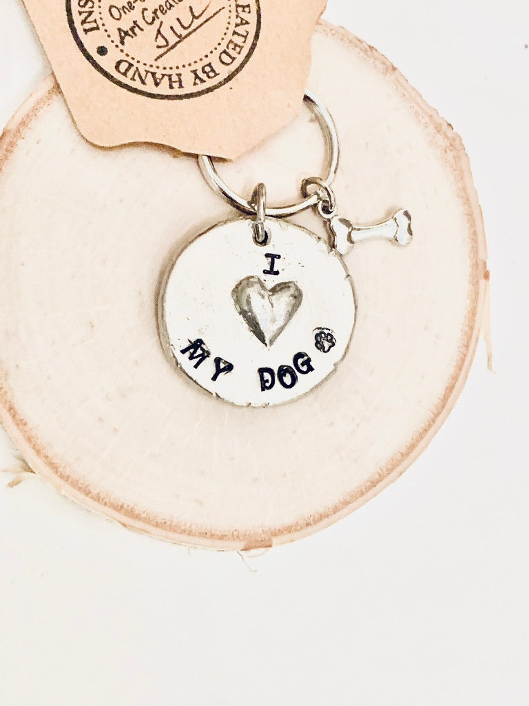 Pewter Heart Keychains, Dogs