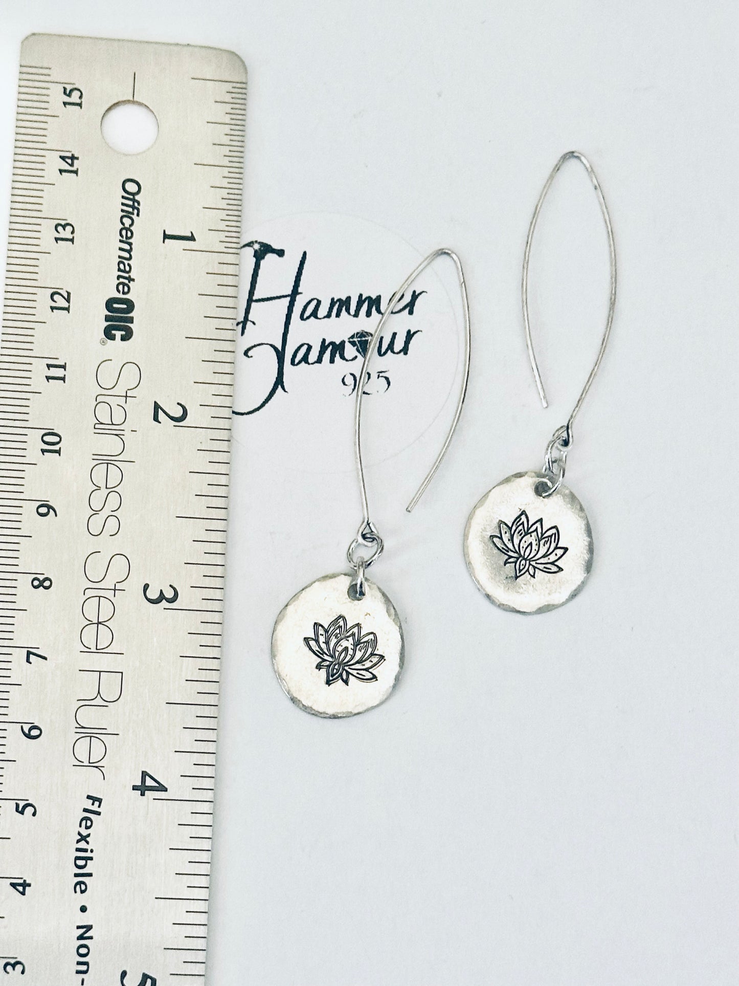 Lotus Flower Earrings - Pewter