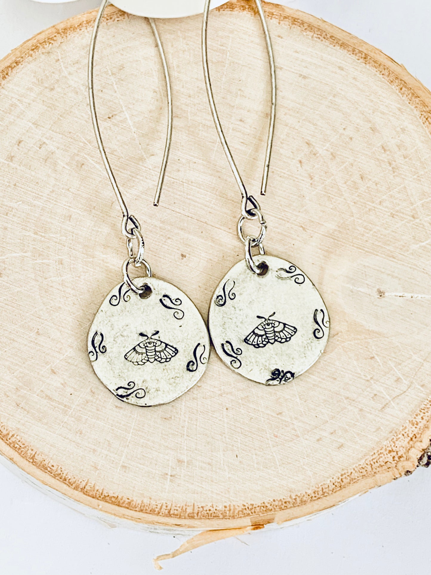 Moth Earrings - Pewter