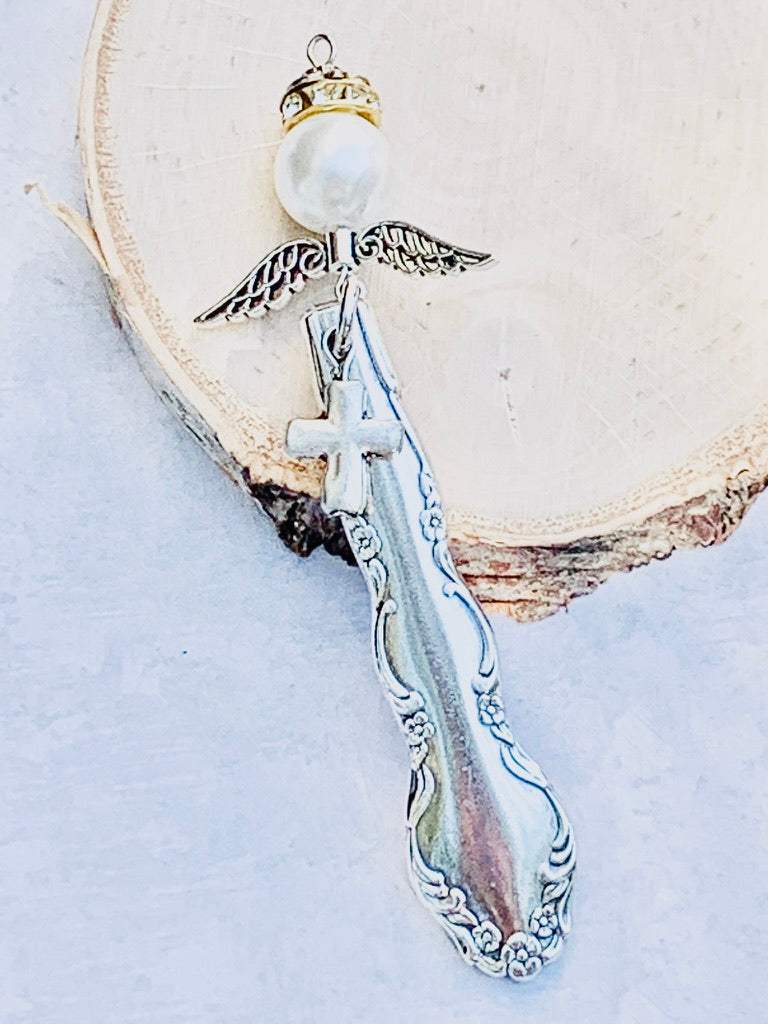 Angel Ornaments, Made from Vintage Silver Plated Spoon Handle