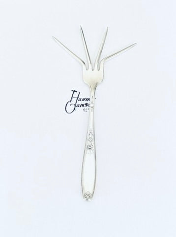 Bloody Mary Fork, Drink Stirrer, Hand Stamped Vintage Silverware