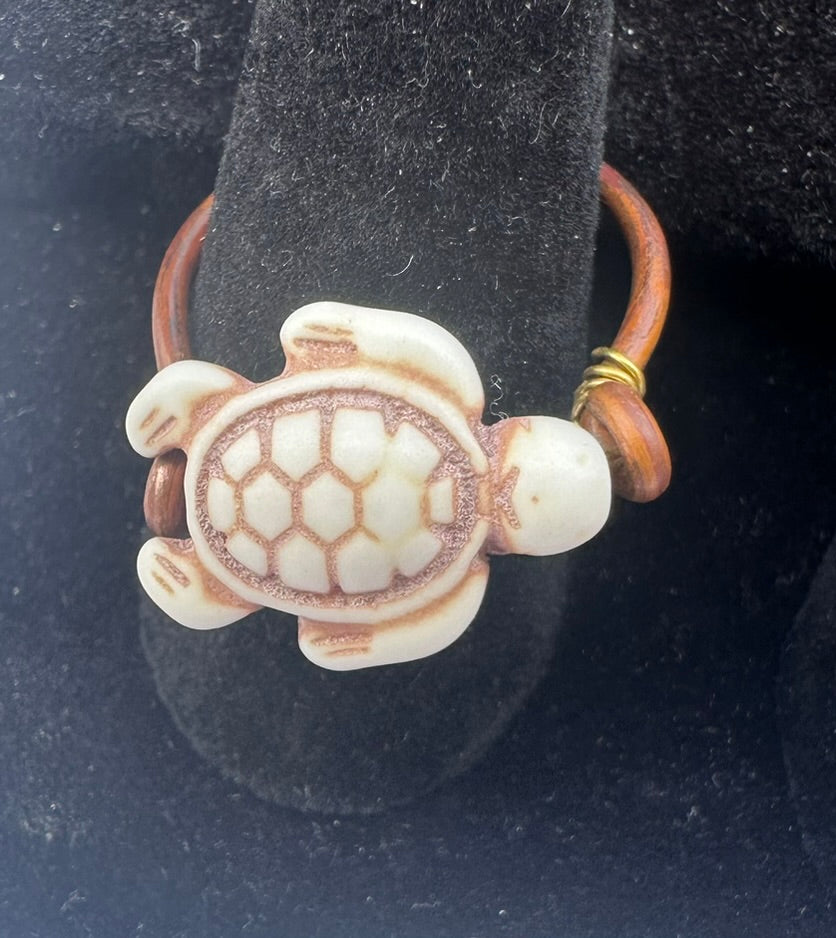 Wire Rings, Antique Copper Ring, Turquoise Stone Turtle Bead, Handmade, Custom Sizing