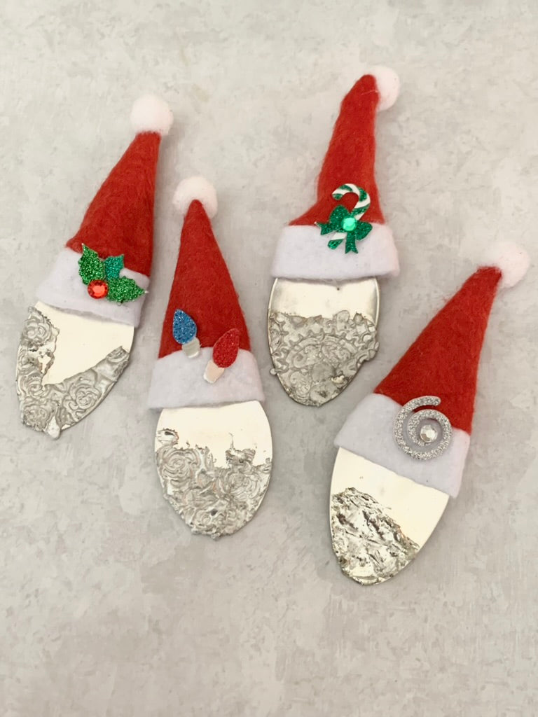 Soldered Santa Ornaments from Vintage Spoons