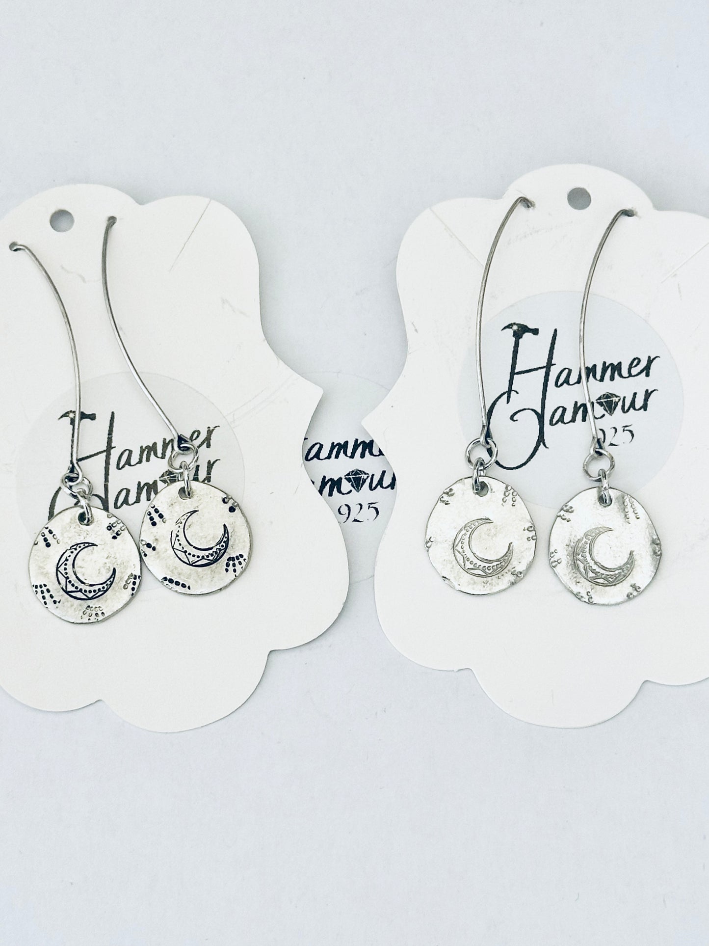 Moon Earrings - Pewter