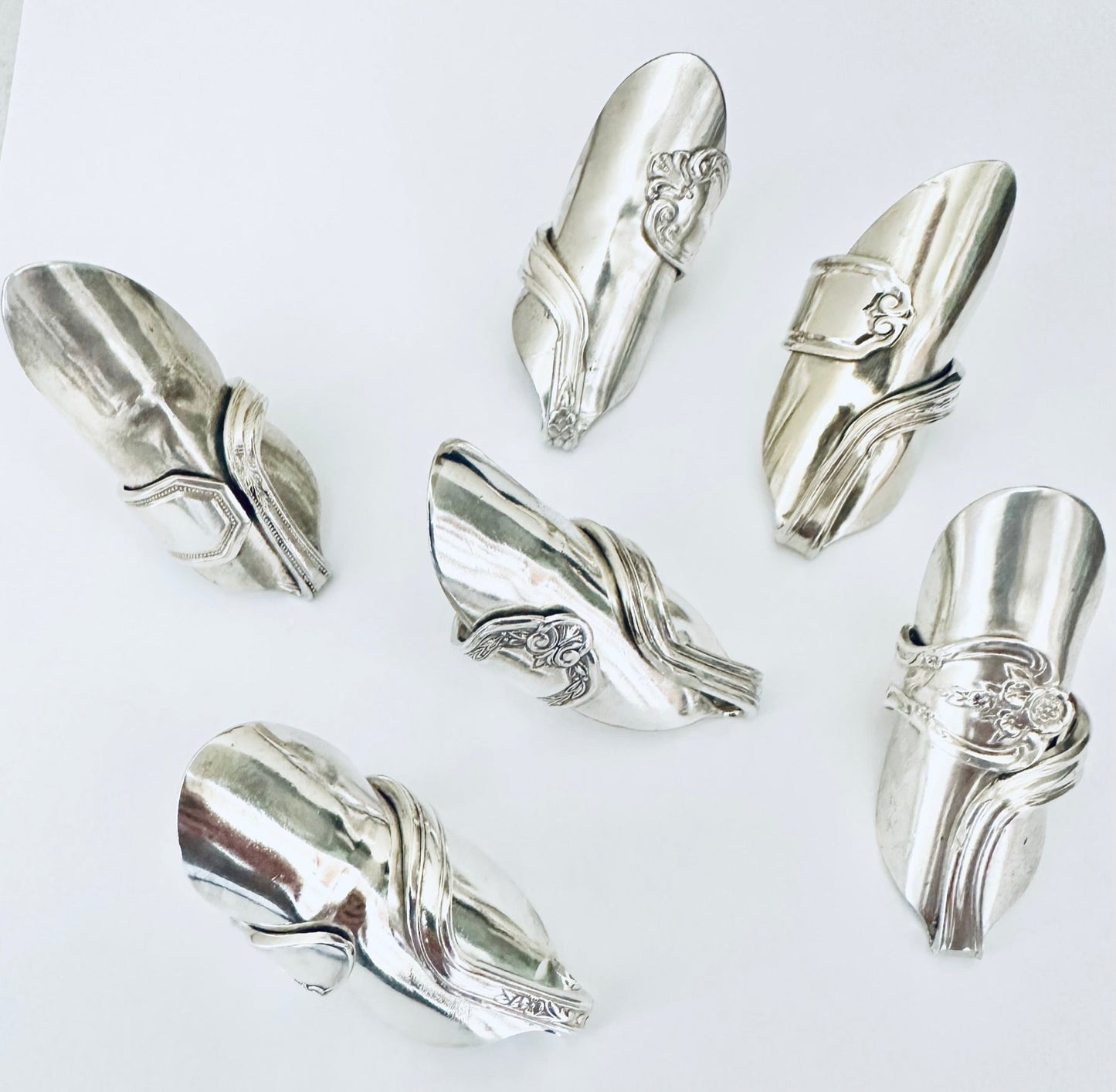 Talon Spoon Ring Size 6.5 - 7, Vintage Silver