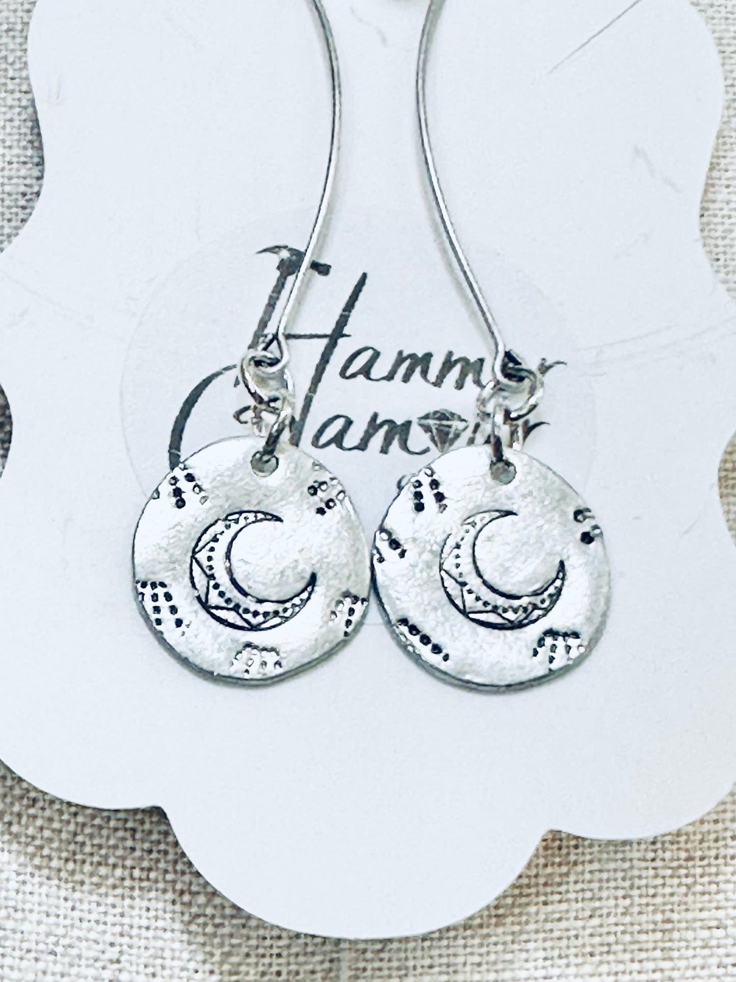 Moon Earrings - Pewter