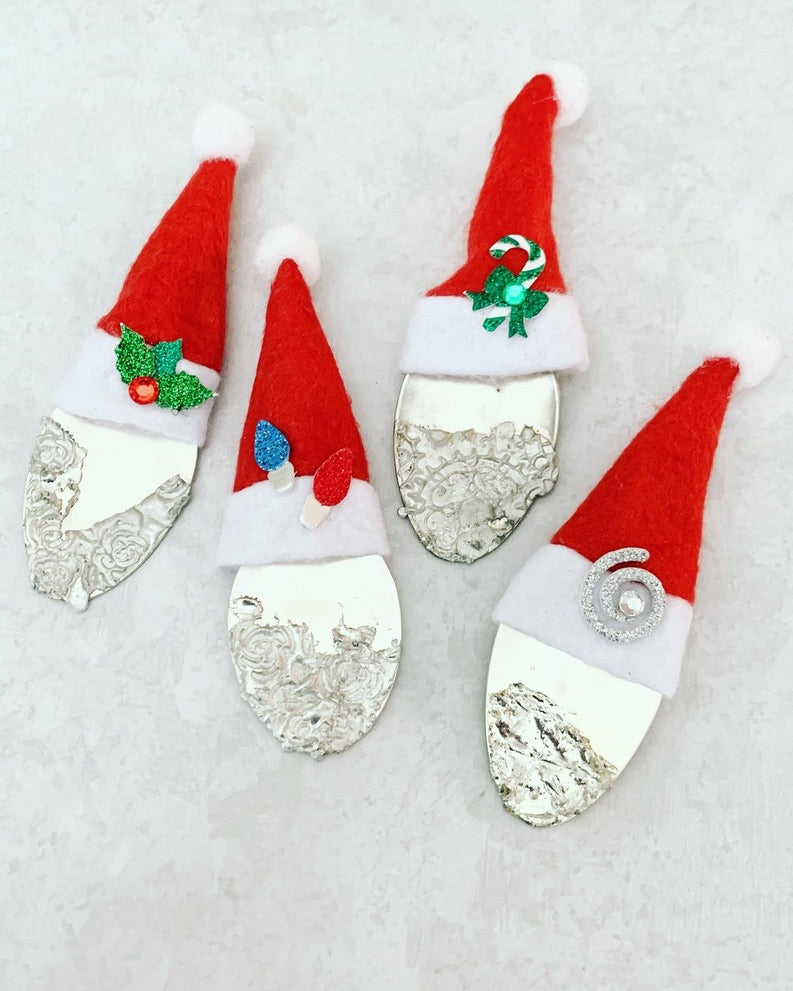 Soldered Santa Ornaments from Vintage Spoons