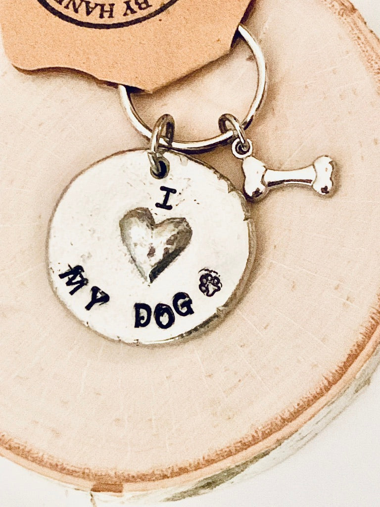 Pewter Heart Keychains, Dogs