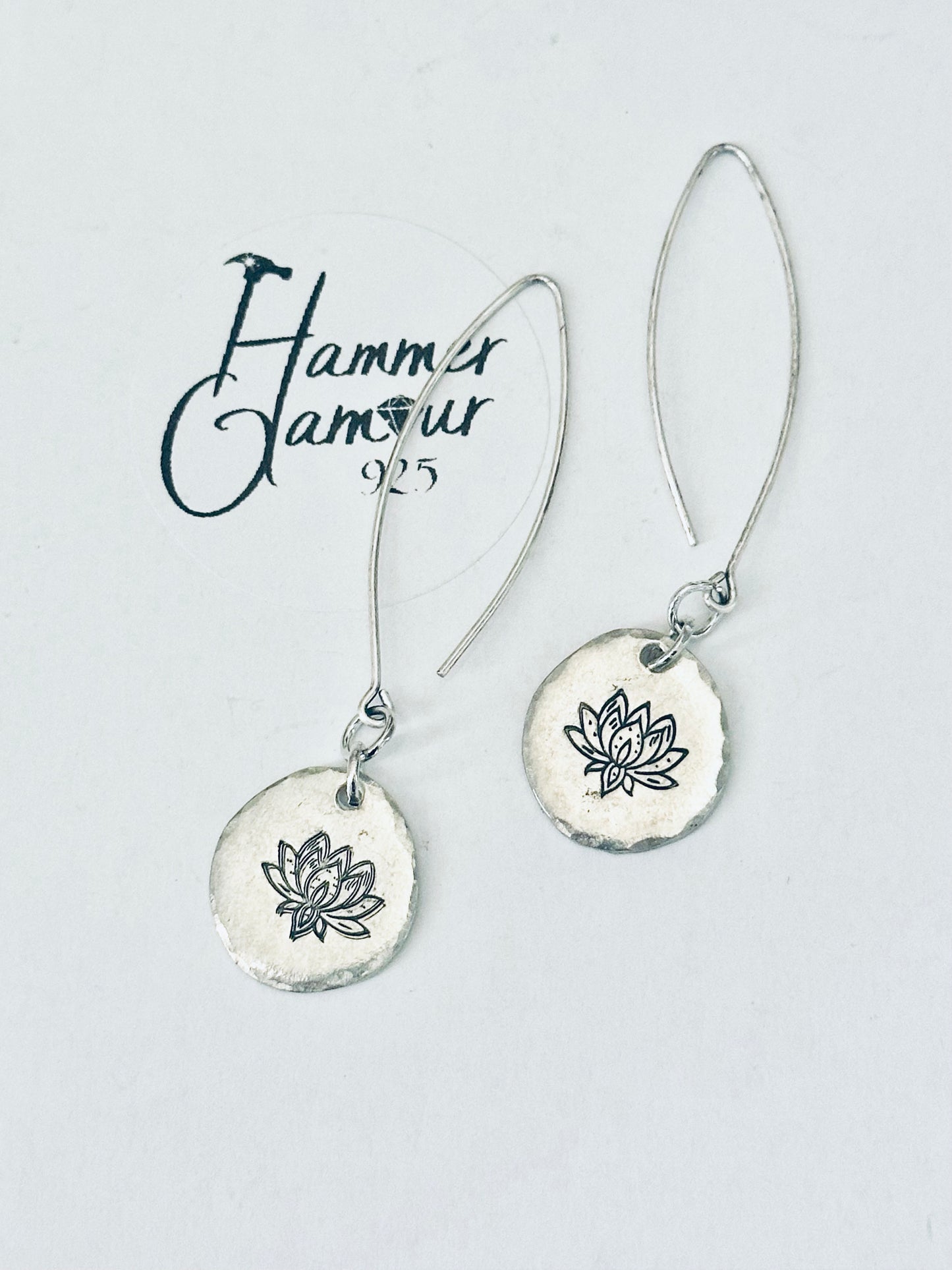 Lotus Flower Earrings - Pewter