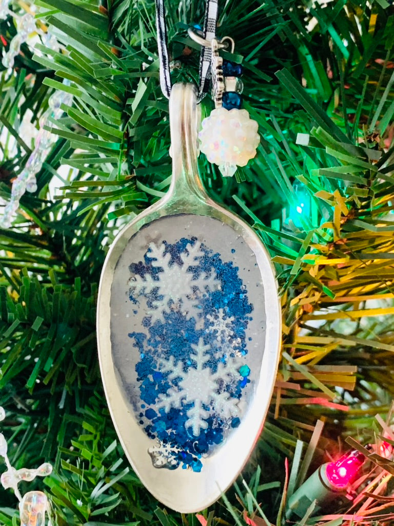 Spoon Bowl Ornaments, Snowflakes