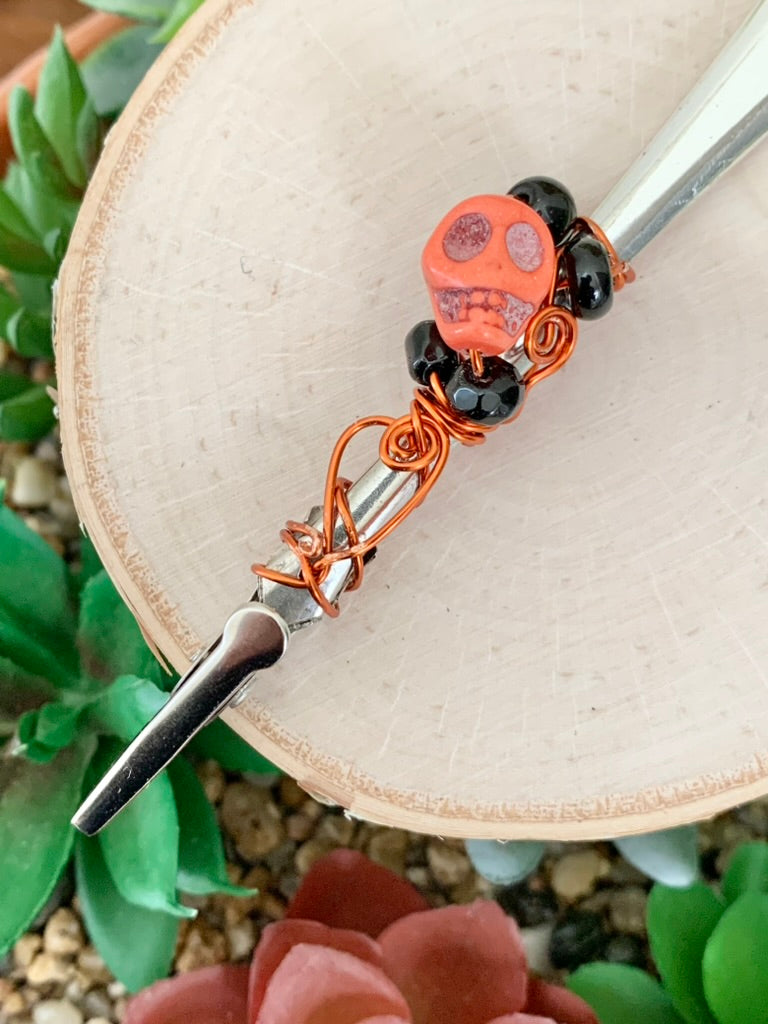 Roach Clips & Bracelet Helpers made from Vintage Spoon Handles, Gem Stones, and Glass Beads