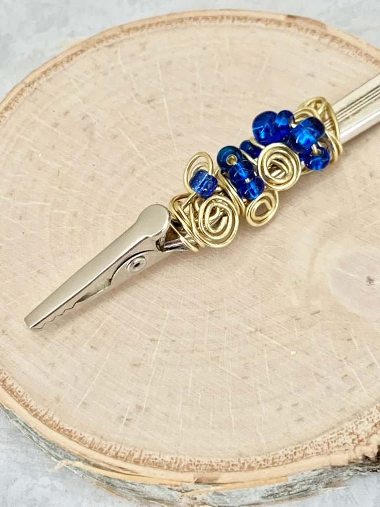 Roach Clips & Bracelet Helpers made from Vintage Spoon Handles, Gem Stones, and Glass Beads