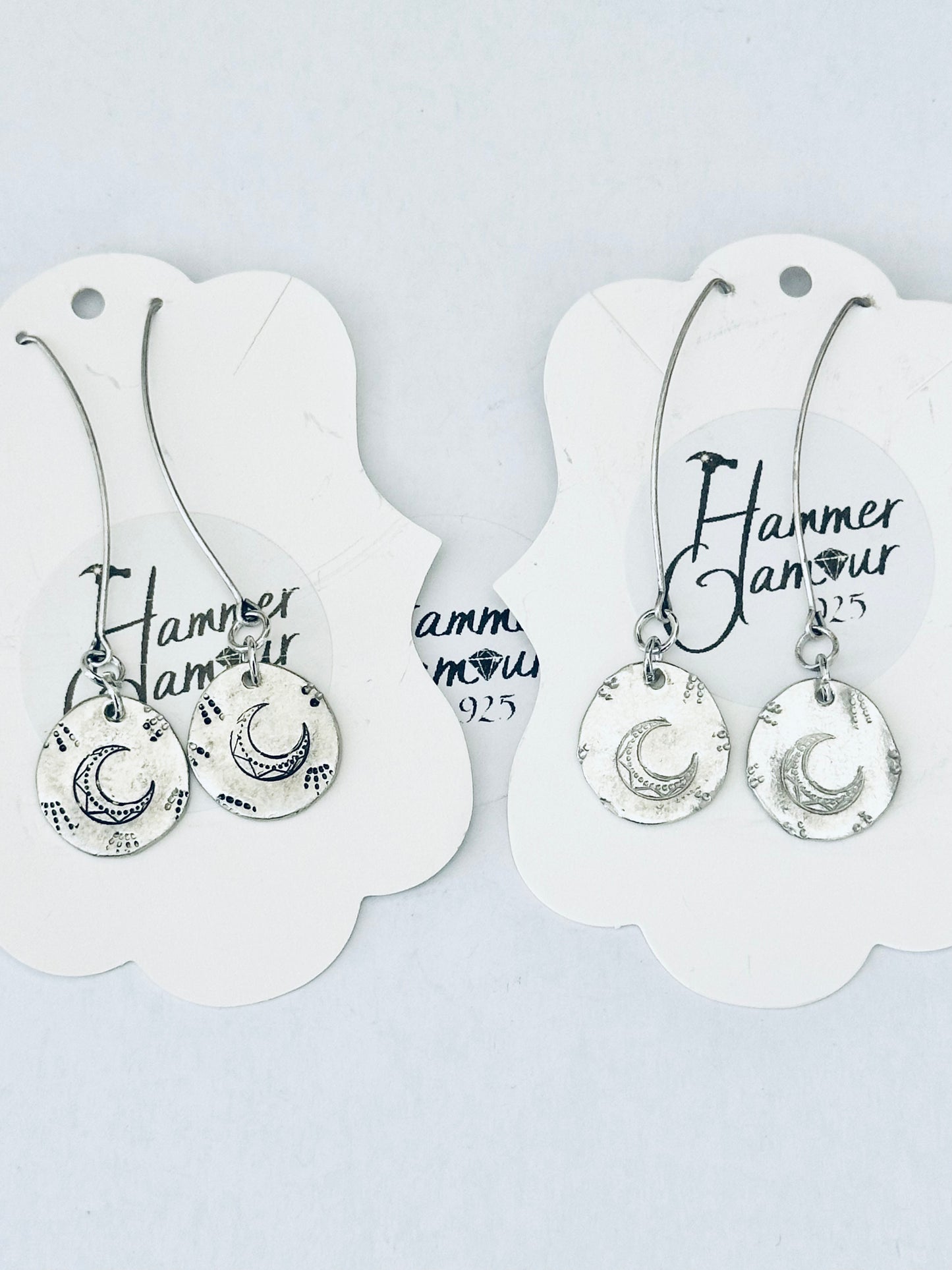 Moon Earrings - Pewter