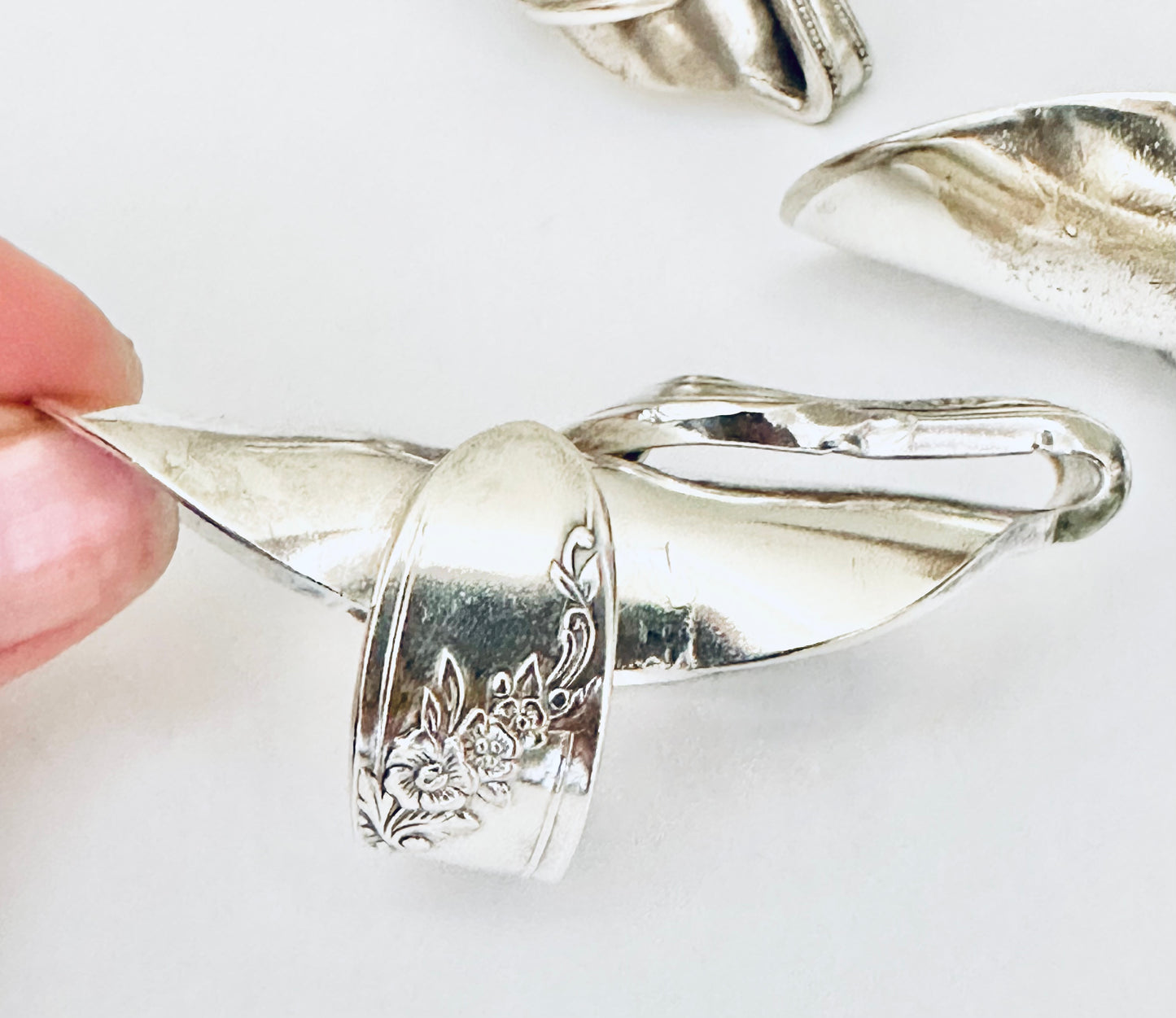 Talon Spoon Ring Size 10, Vintage Silver