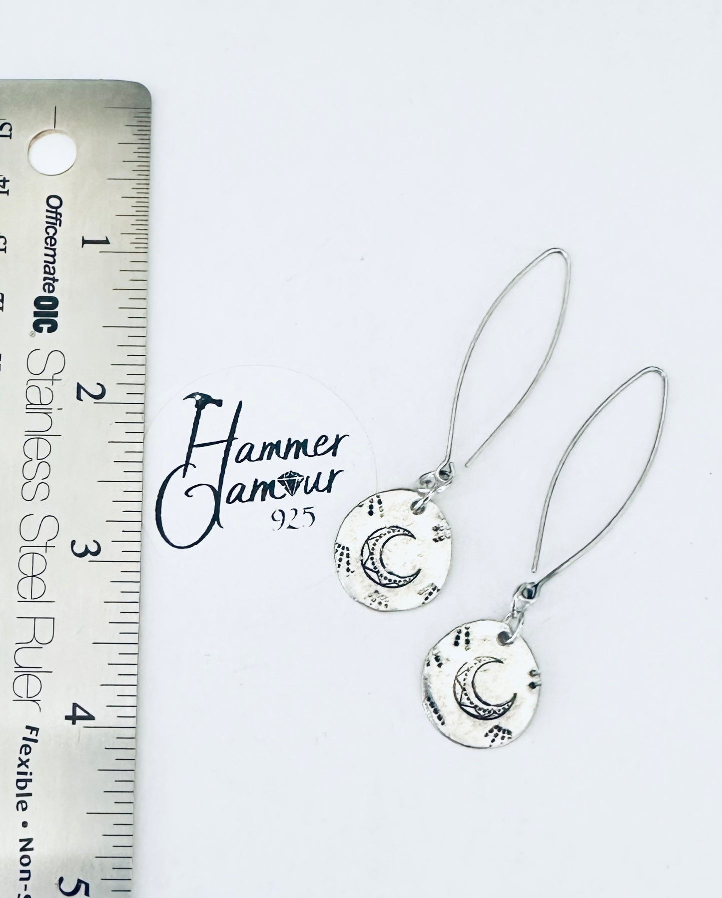 Moon Earrings - Pewter