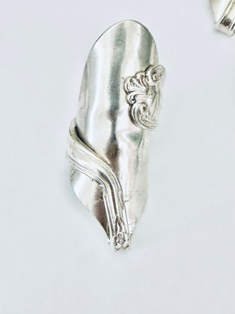 Talon Spoon Ring Size 9.5-10, Vintage Silver – Hammer Glamour 925