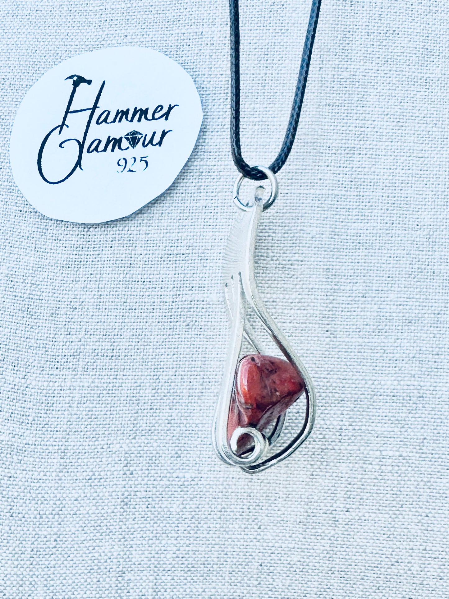 Fork with Genuine Red Jasper Gemstone