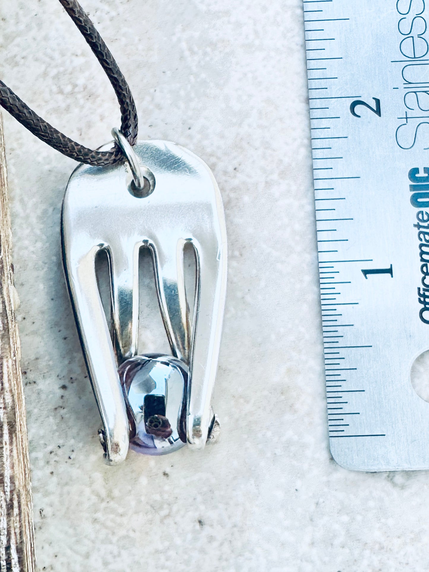 Fork with Iridescent Glass Crystal