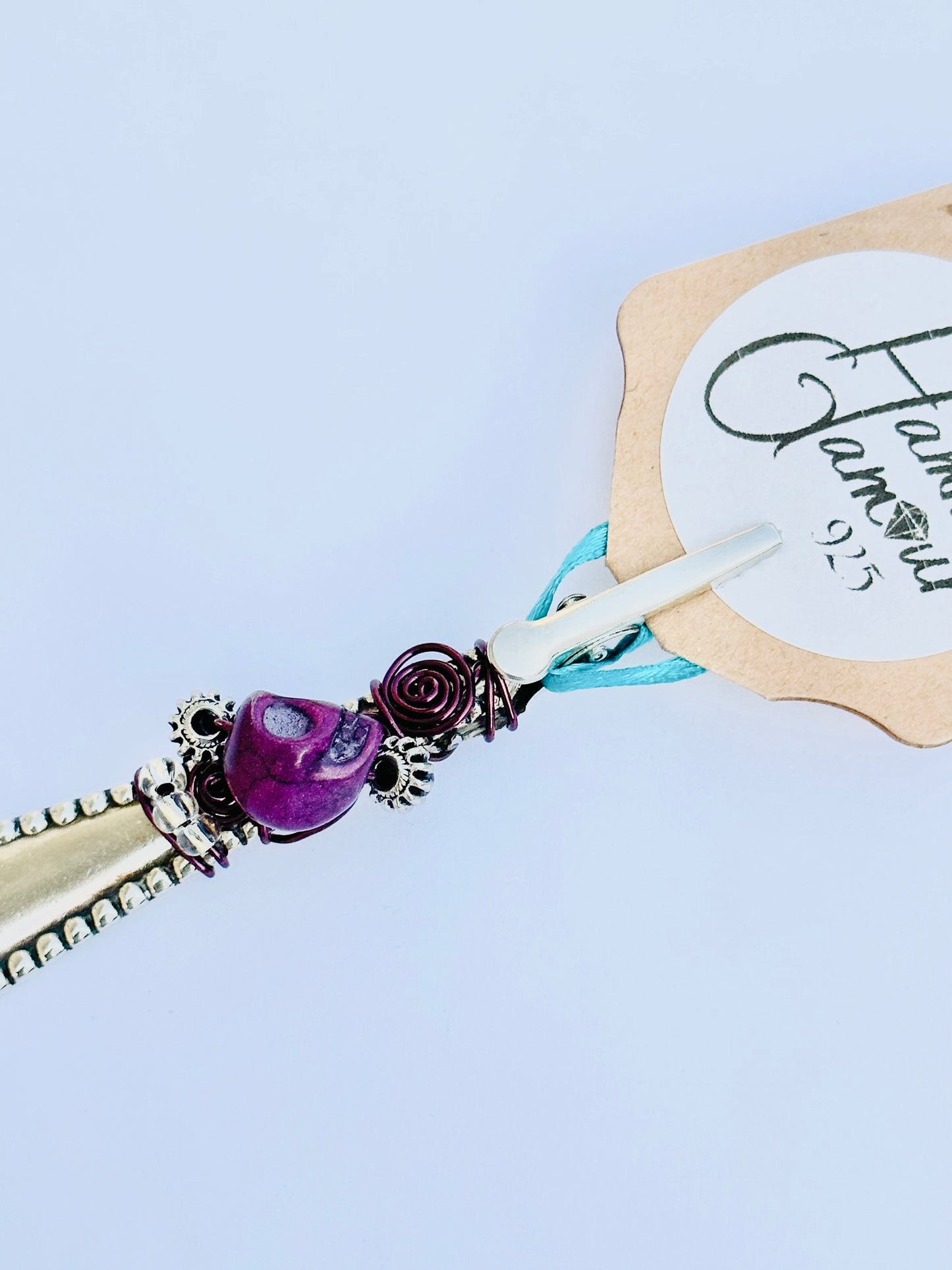 Roach Clips & Bracelet Helpers made from Vintage Spoon Handles, Gem Stones, and Glass Beads