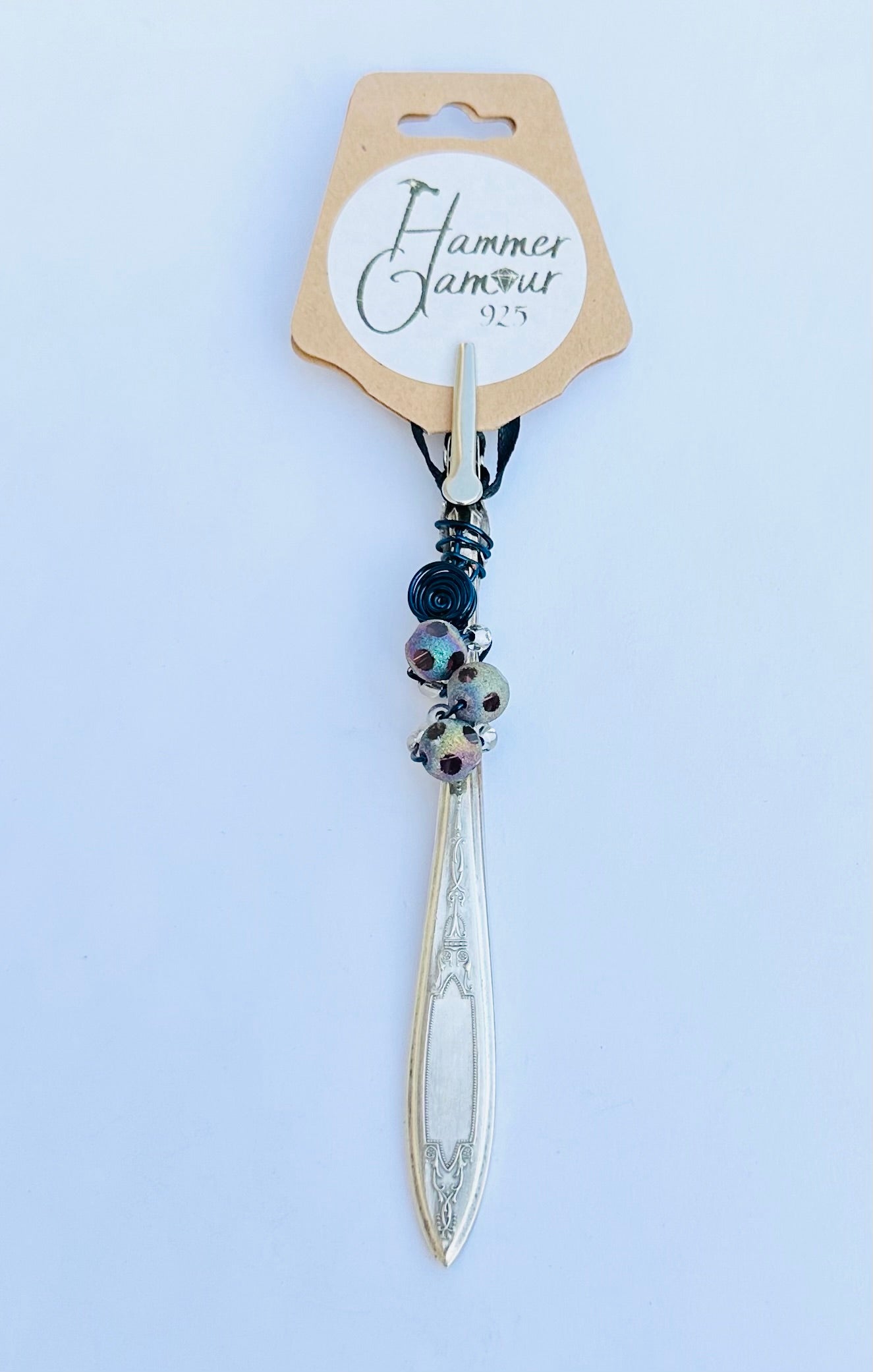 Roach Clips & Bracelet Helpers made from Vintage Spoon Handles, Gem Stones, and Glass Beads