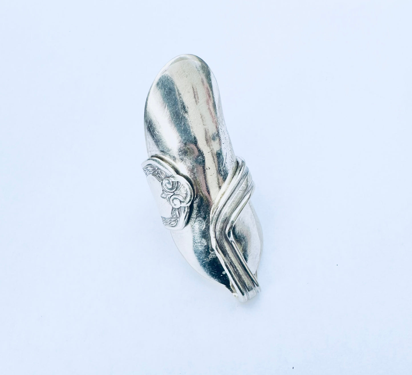 Talon Spoon Ring Size 9, Vintage Silver