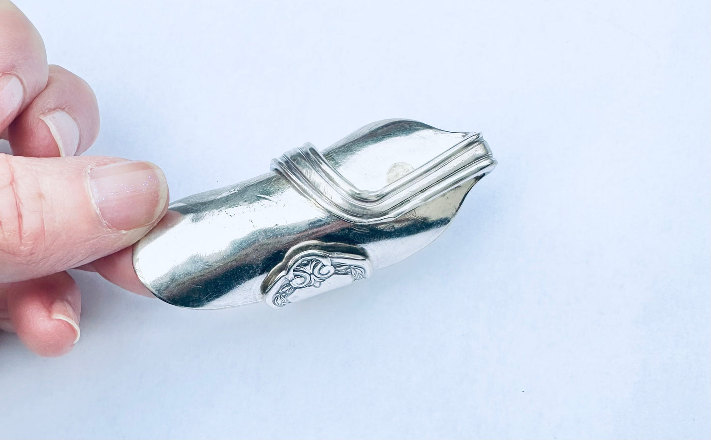 Talon Spoon Ring Size 9, Vintage Silver