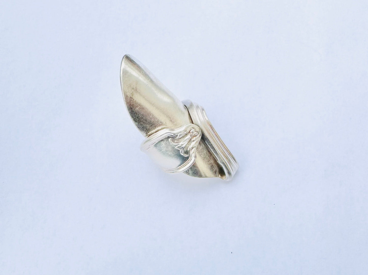 Talon Spoon Ring Size 7.5, Vintage Silver