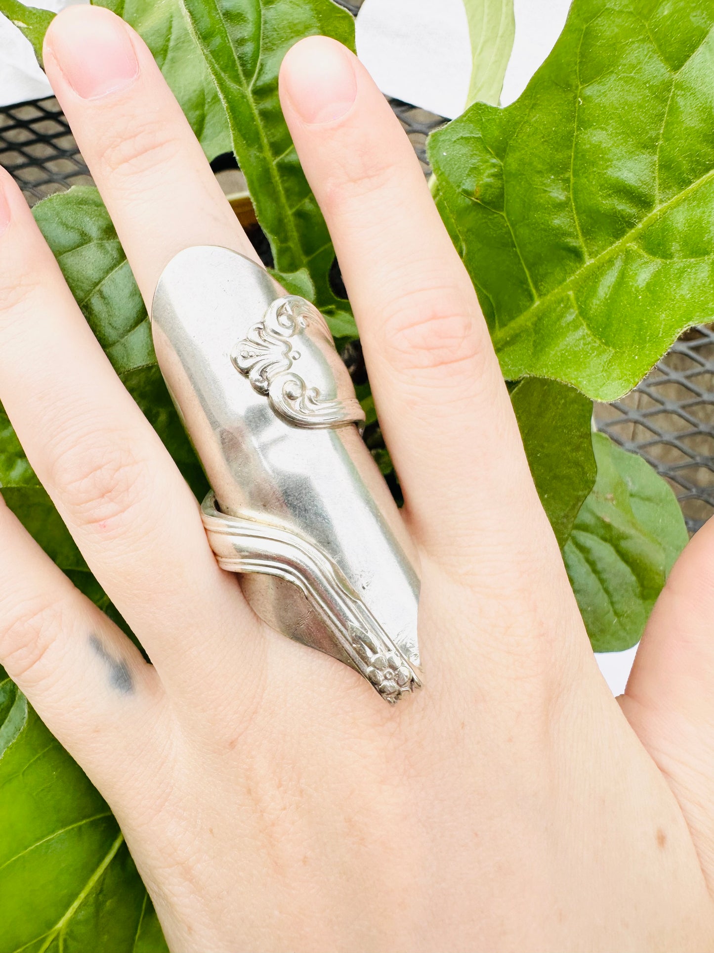 Talon Spoon Ring Size 9.5-10, Vintage Silver