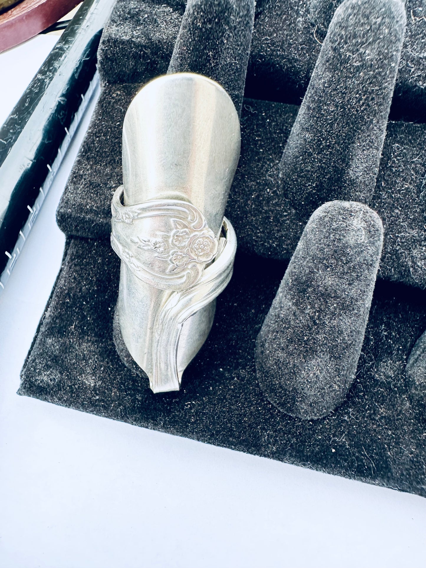 Talon Spoon Ring Size 6.5 - 7, Vintage Silver