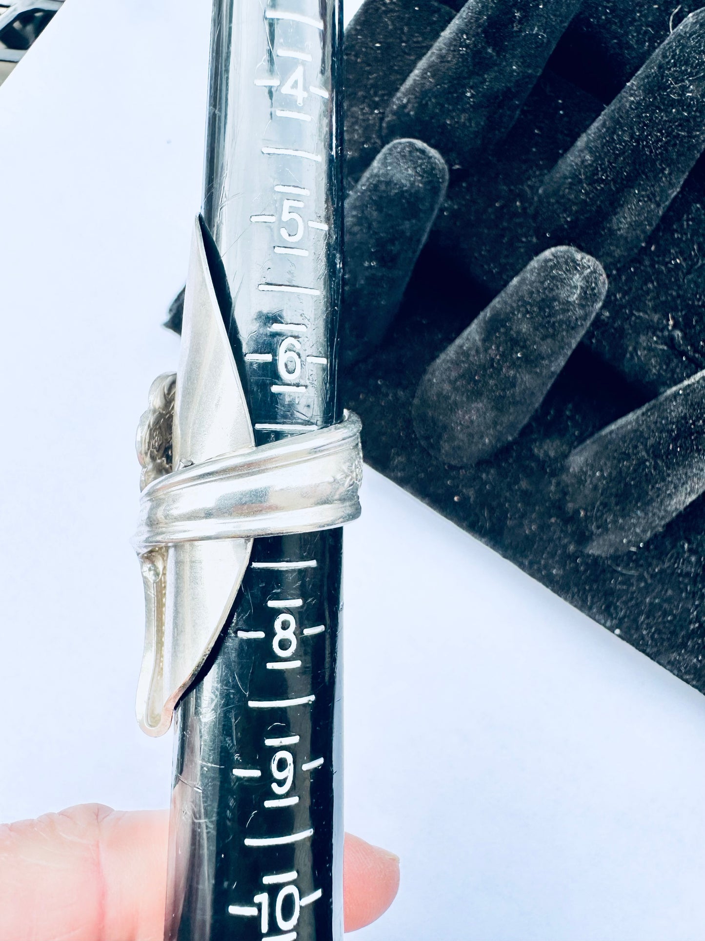 Talon Spoon Ring Size 6.5 - 7, Vintage Silver