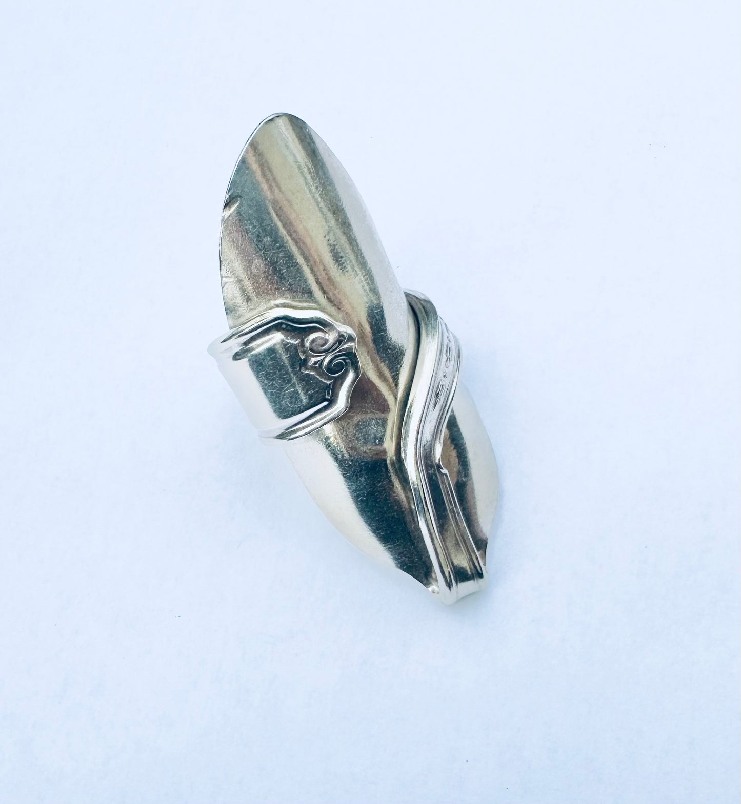 Talon Spoon Ring Size 9.5-10, Vintage Silver